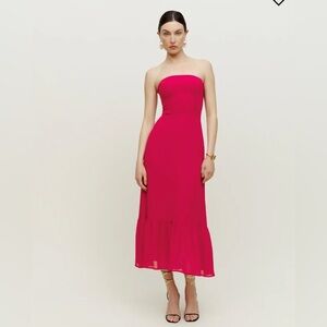 Reformation Arta Dress Rhubarb - Size 6